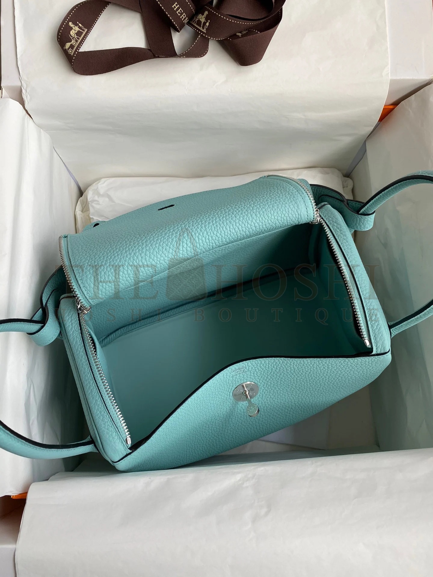 H**me5 Lindy 30 Handmade Bag In Blue Atoll Clemence Leather Master Quality