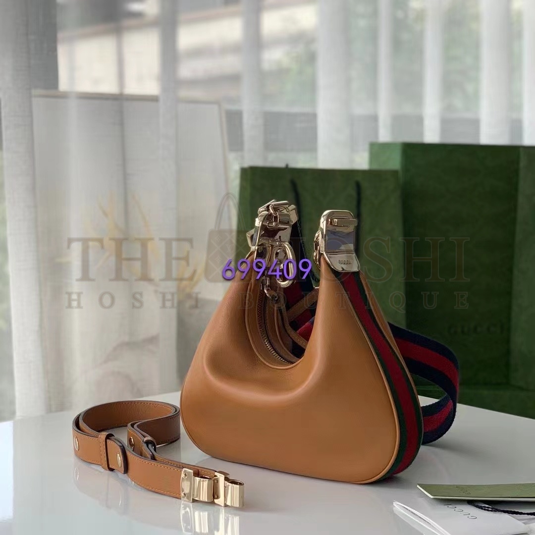 Gvc*1 Women Attache Small Shoulder Bag Oatmeal Leather Orange Black Web Master Quality