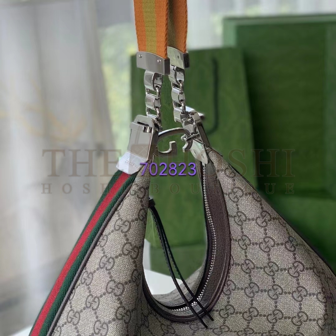 Gvc*1 Women GG Attache Large Shoulder Bag Beige Ebony GG Svp*me Canvas Master Quality