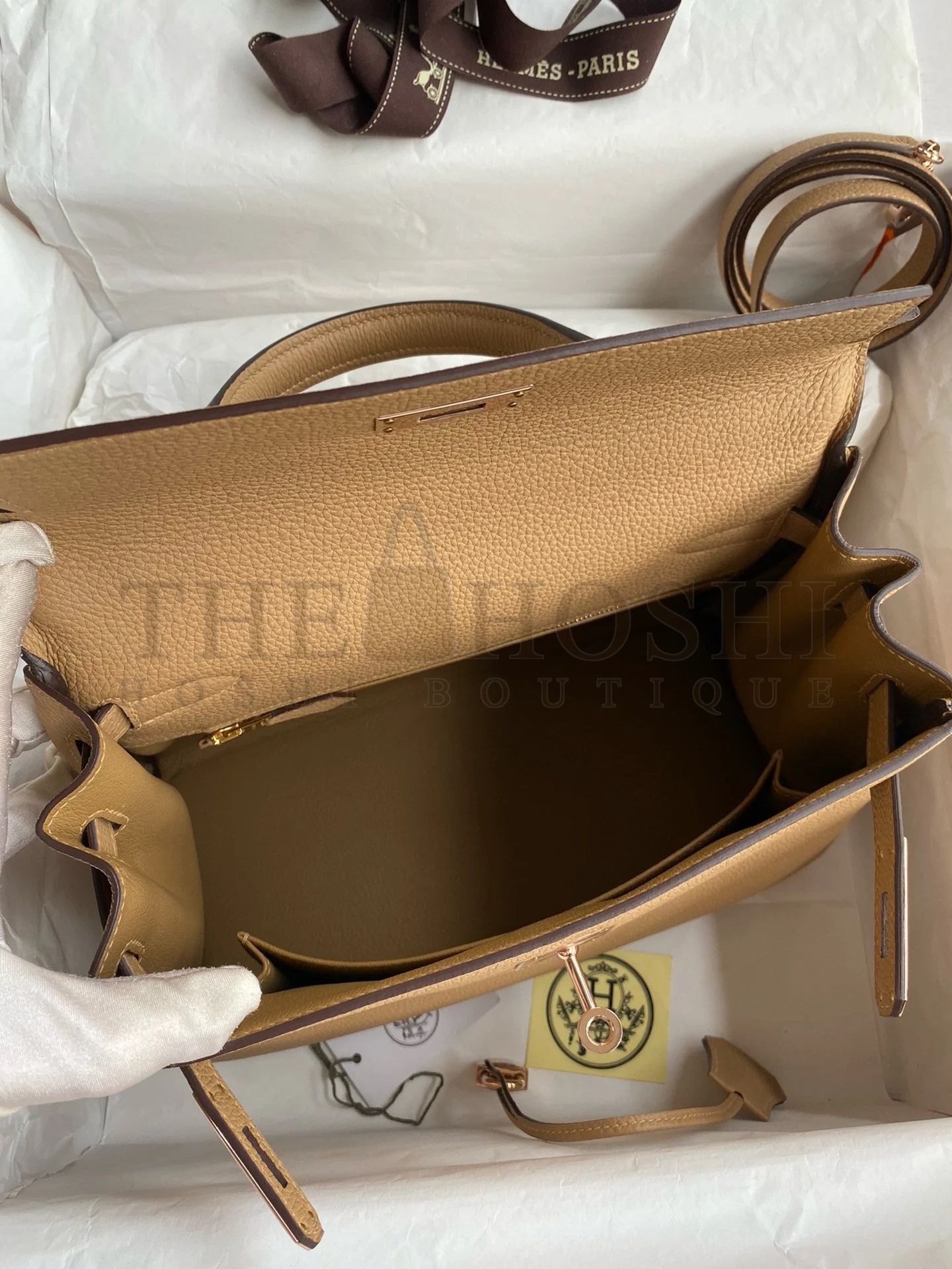 H**me5 Kelly Retourne 28 Handmade Bag In Chai Clemence Leather Master Quality
