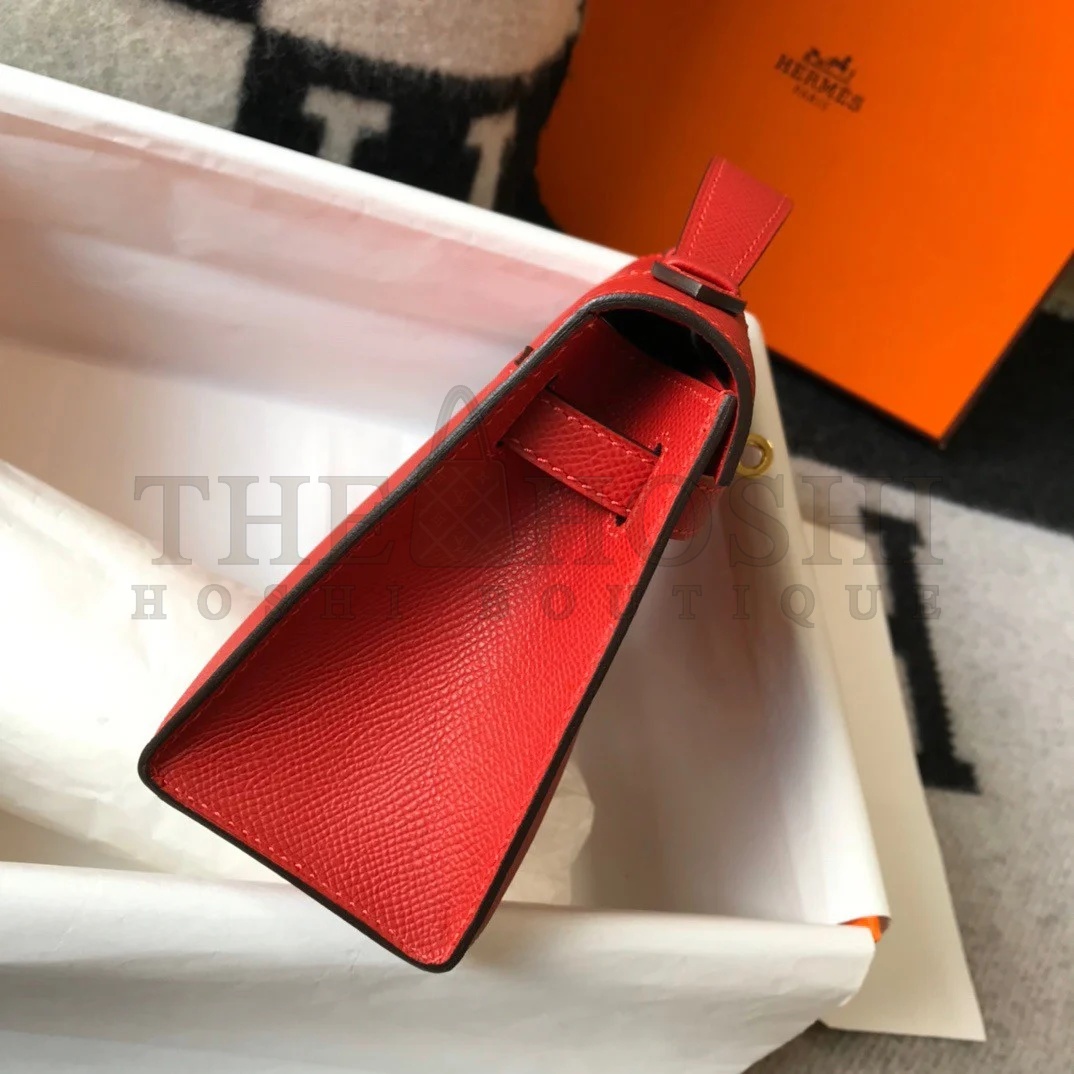 H**me5 Kelly Pochette Clutch Bag In Red Epsom Leather Master Quality