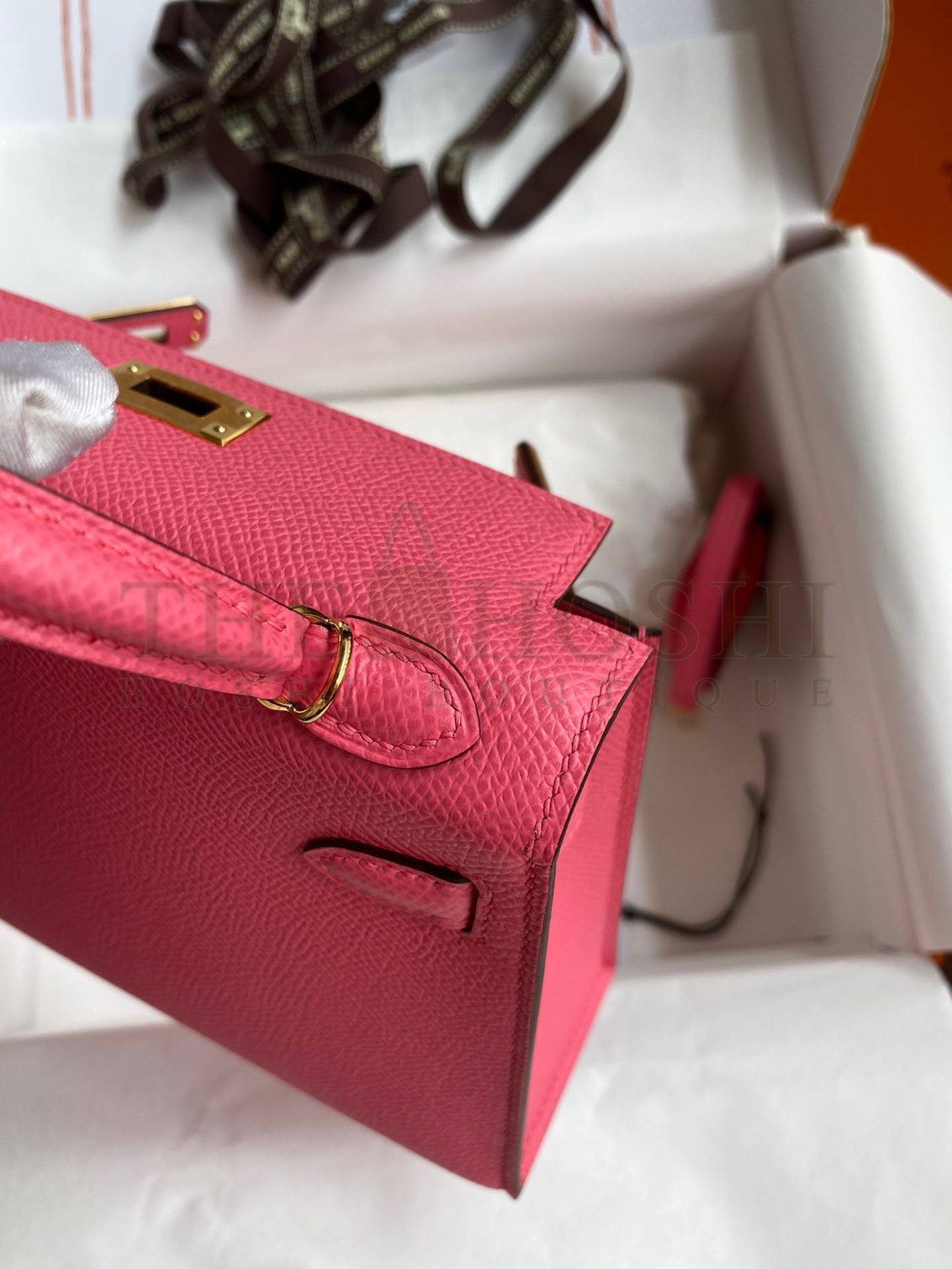 H**me5 Kelly Mini II Sellier Handmade Bag In Rose Azalee Epsom Calfskin Master Quality