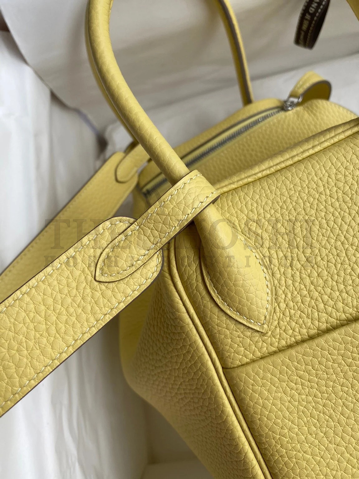 H**me5 Lindy 26 Handmade Bag In Jaune Poussin Clemence Leather Master Quality