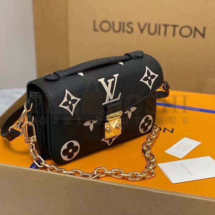L0vis Vvtt0n LV Women Pochette Metis East West Bag Black Beige Grained Cowhide Leather Master Quality