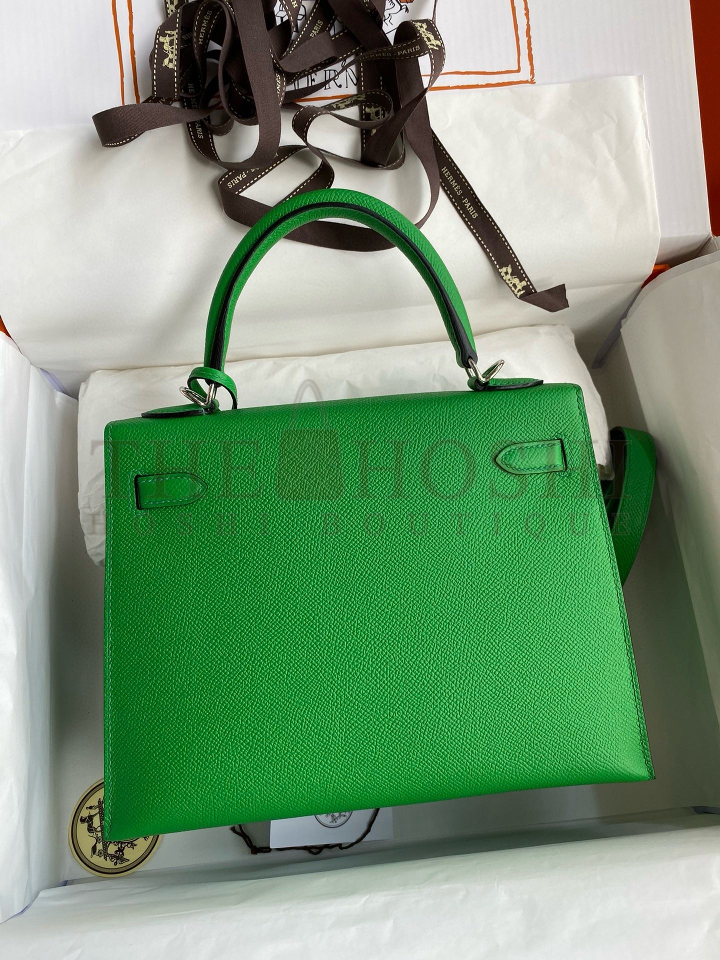 H**me5 Kelly Sellier 28 Handmade Bag In Bamboo Epsom Calfskin Master Quality