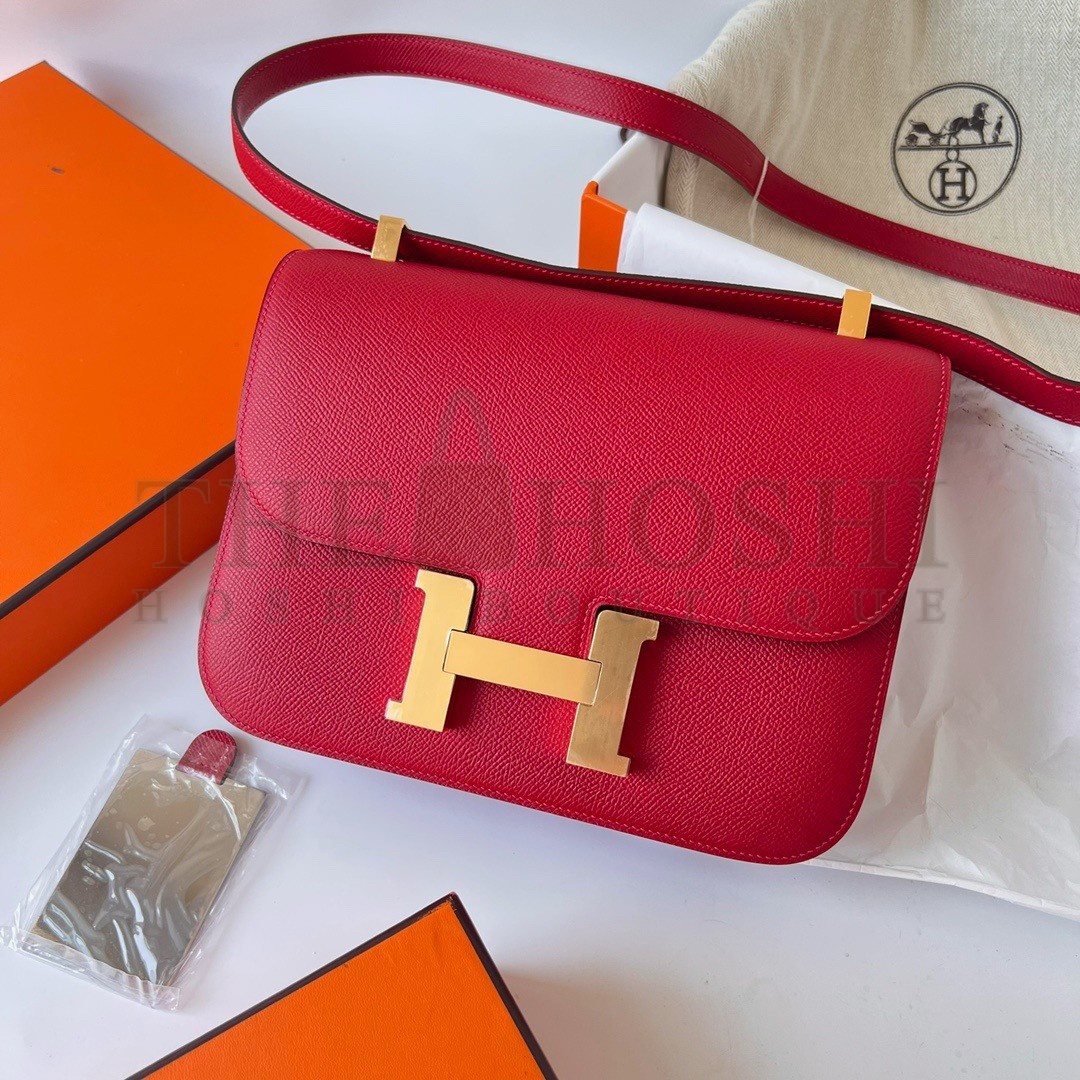 H**me5 Constance 1-24 Mirror Bag In Red Epsom Calfskin Master Quality