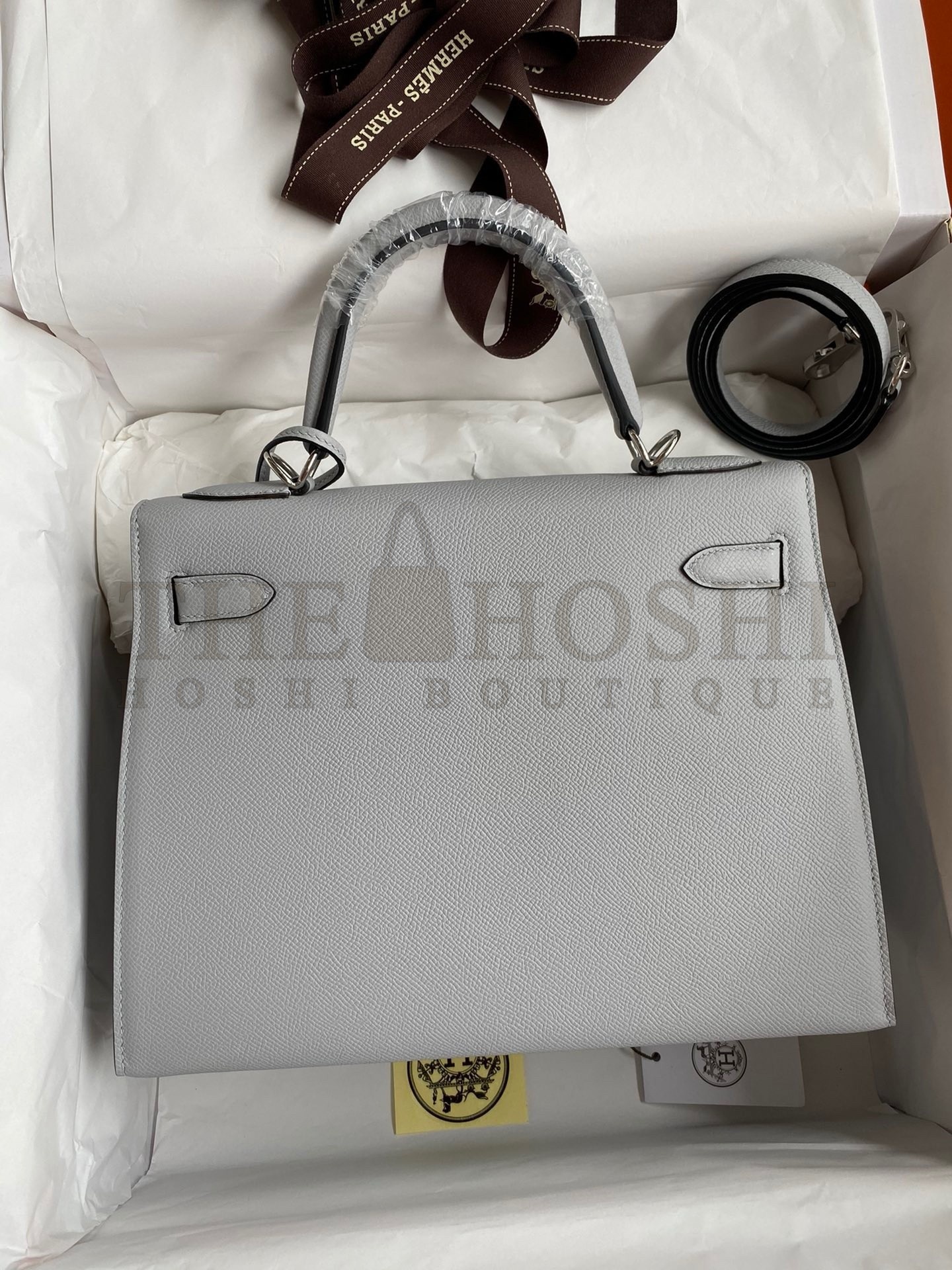 H**me5 Kelly Sellier 32 Handmade Bag in Blue Glacier Epsom Calfskin Master Quality