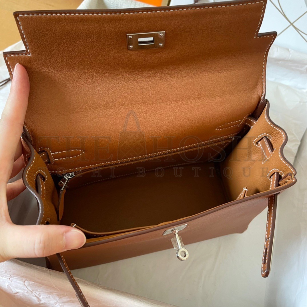 H**me5 Kelly Retourne 25 Handmade Bag In Gold Swift Calfskin Master Quality