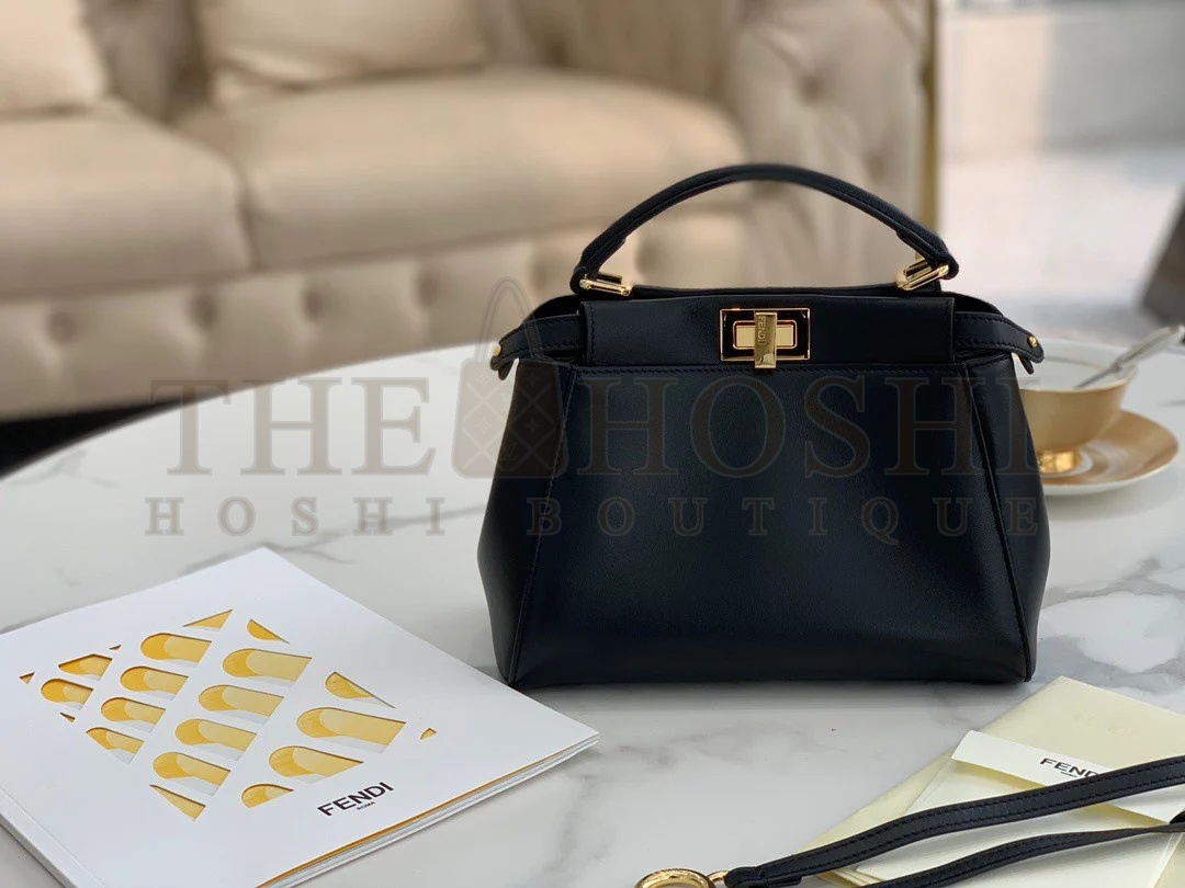 F**di Peekaboo Mini Bag In Black Nappa Leather Master Quality