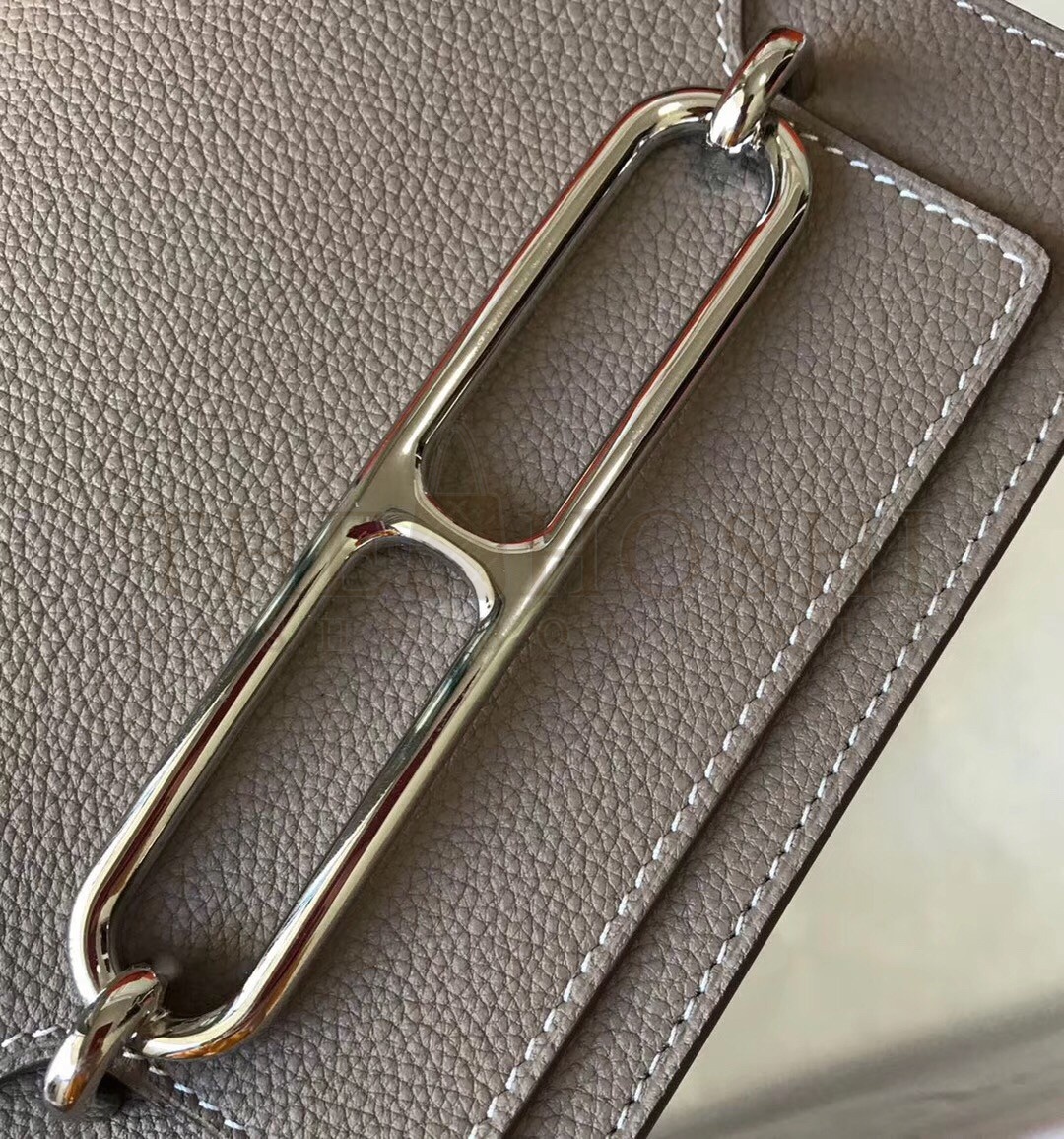 H**me5 Mini Sac Roulis 18cm Bag In Grey Evercolor Calfskin Master Quality