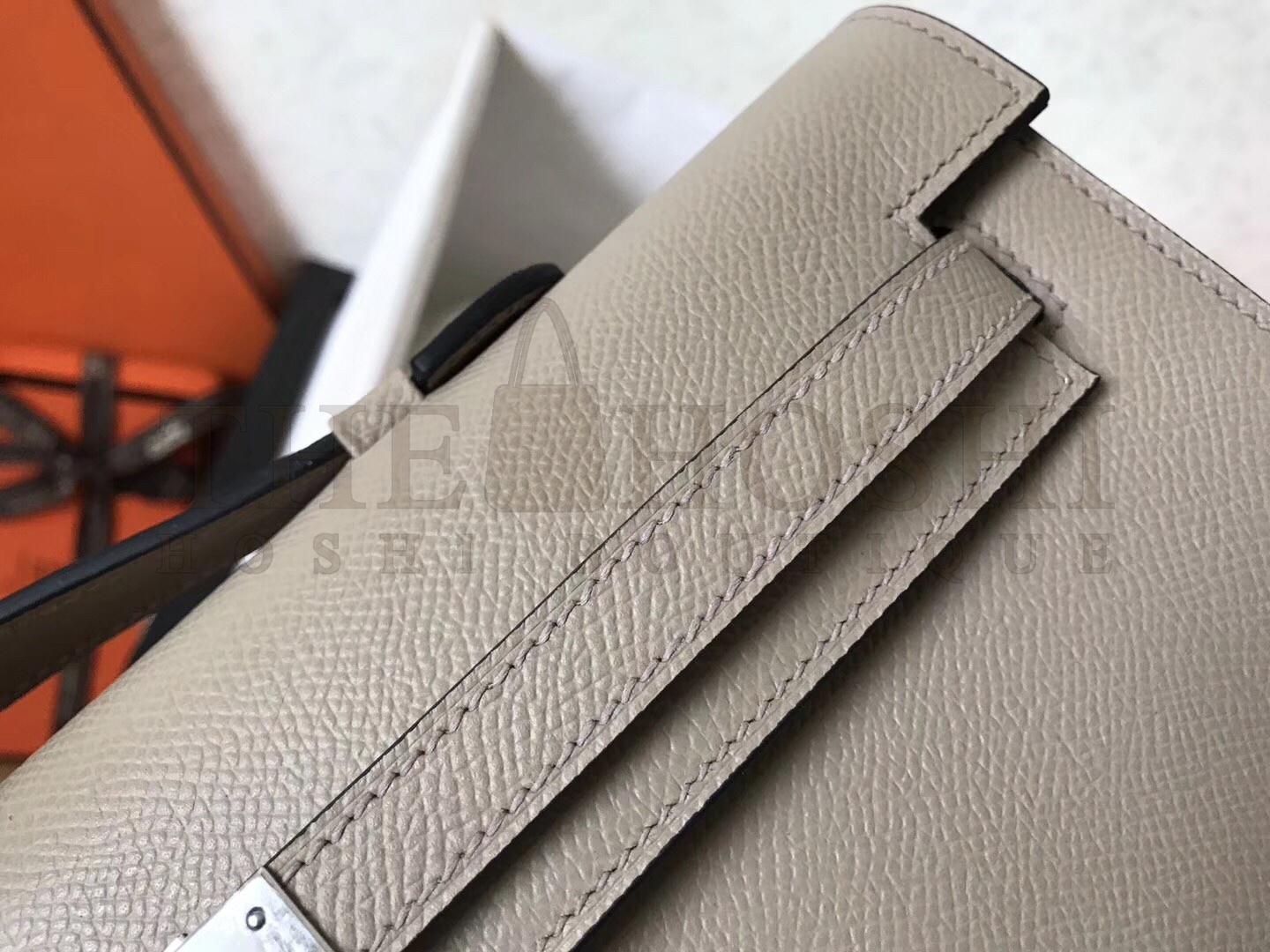 H**me5 Grey  Epsom Kelly Cut Handmade Bag Master Quality
