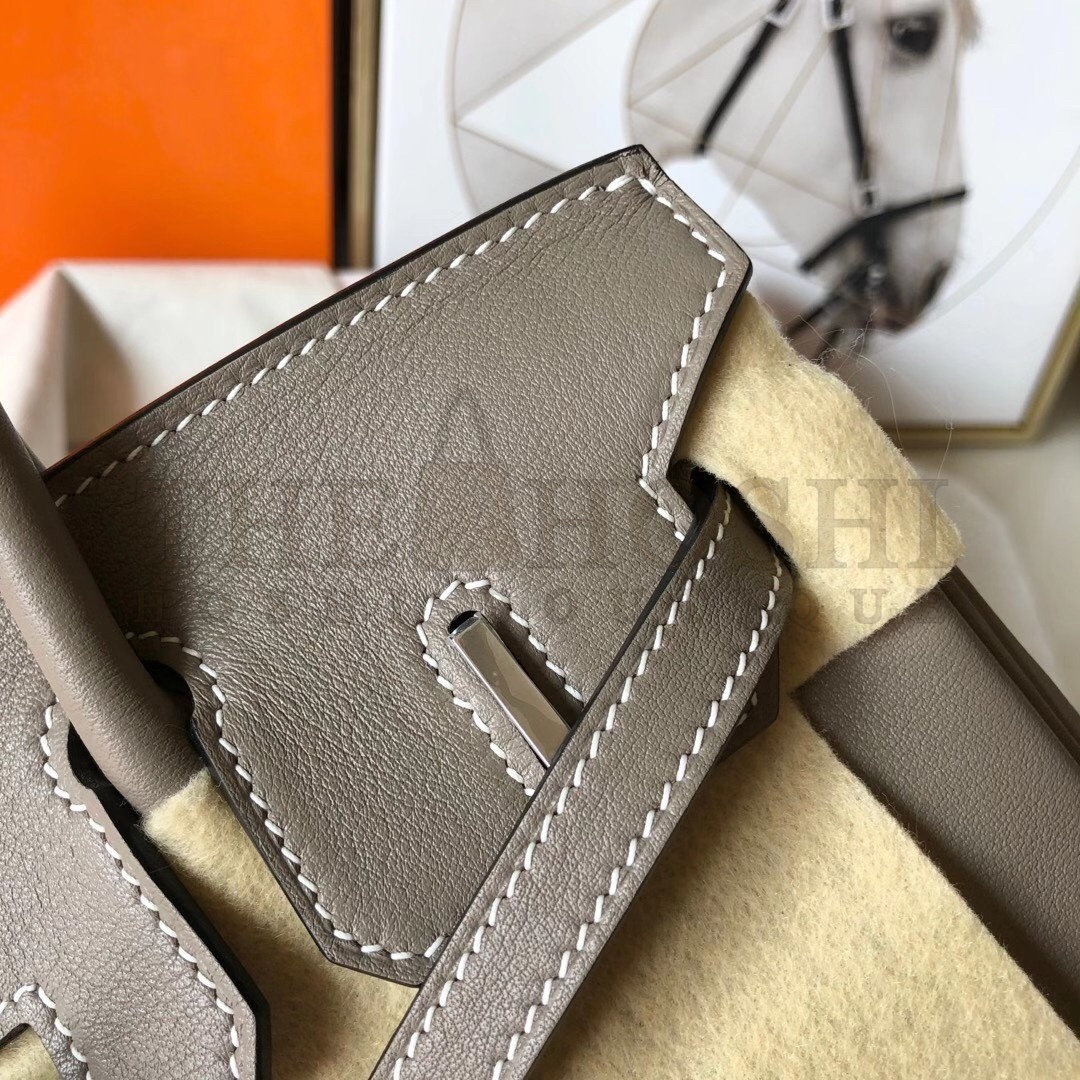 H**me5 Taupe Birkin 25cm Swift Handmade Bag Master Quality
