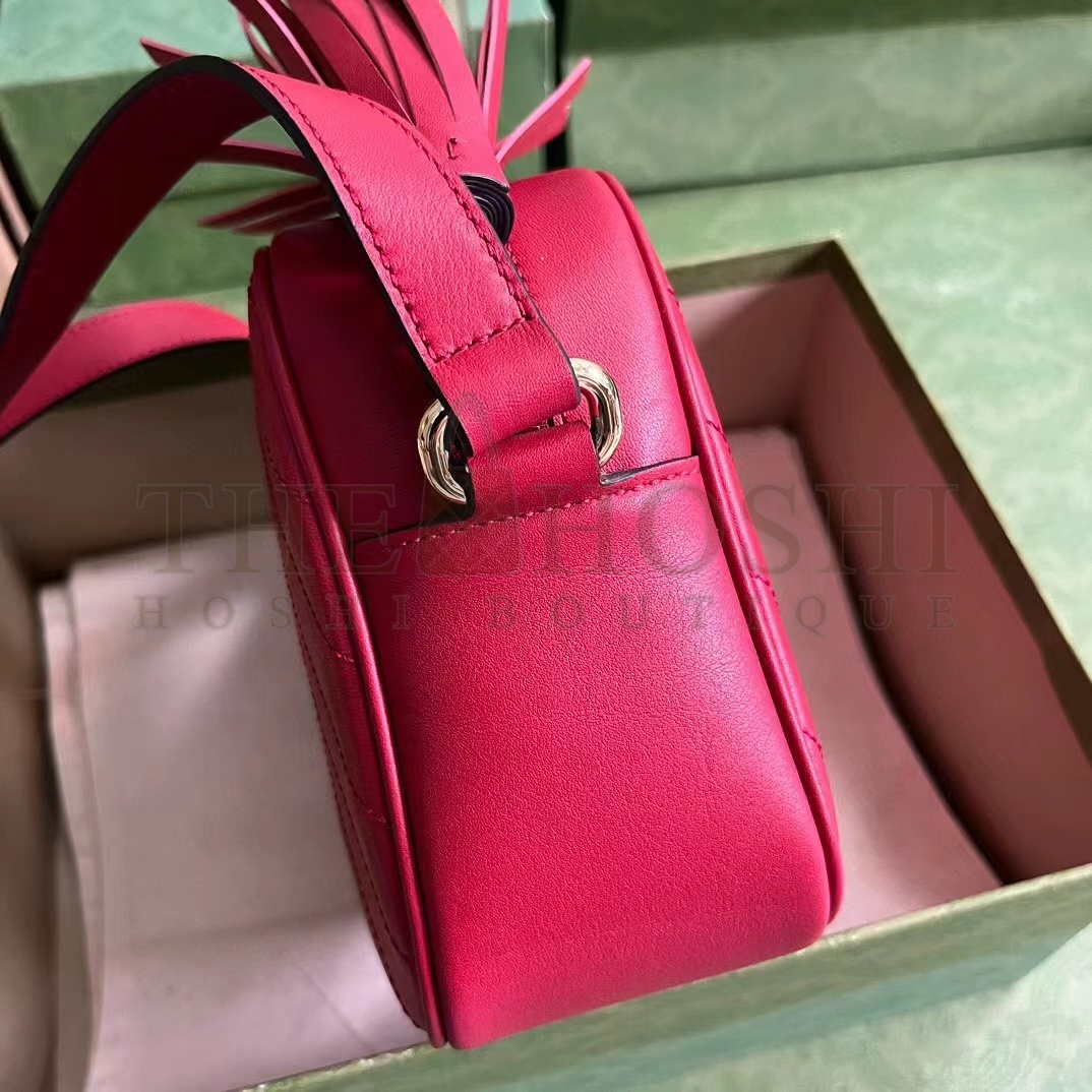 Gvc*1 Women GG Blondie Small Shoulder Bag Red Leather Round Interlocking G Master Quality