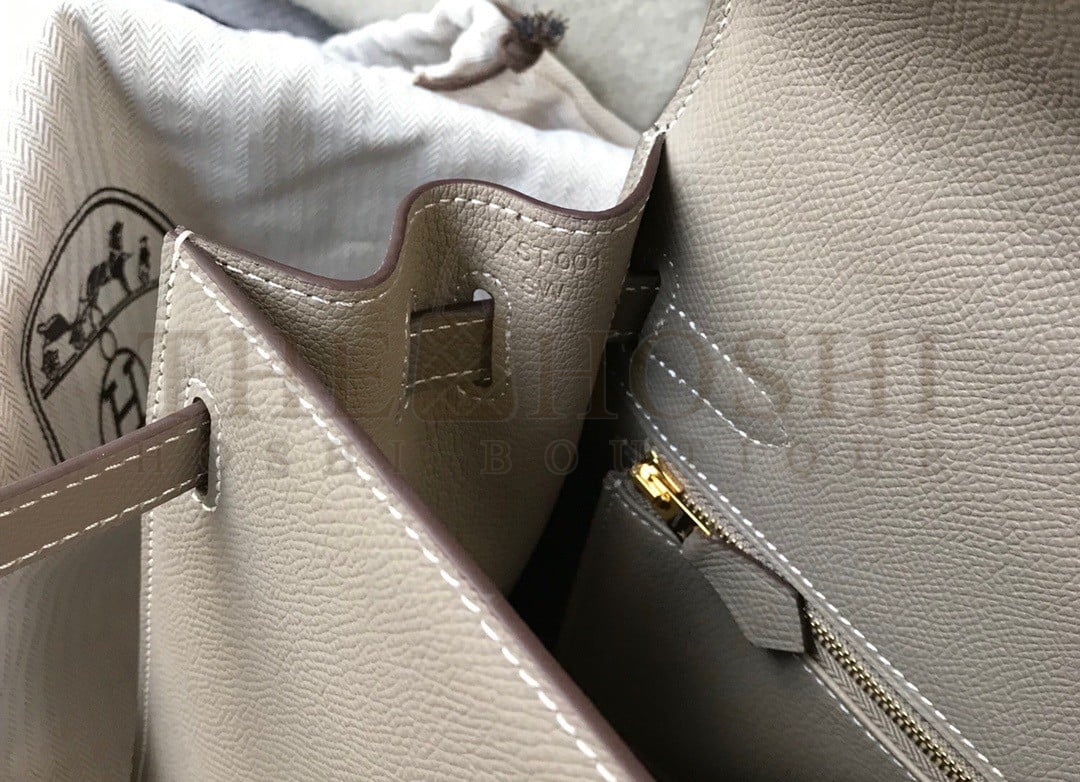 H**me5 Kelly 28cm Sellier Bag in Gris Asphalt Epsom Calfskin GHW Master Quality
