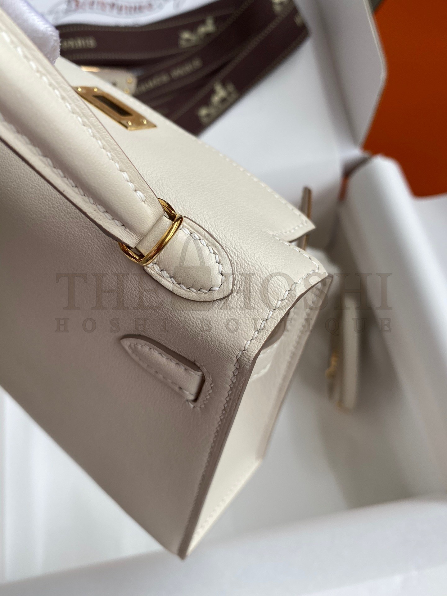 H**me5 Kelly Mini II Sellier Handmade Bag In Craie Swift Calfskin Master Quality