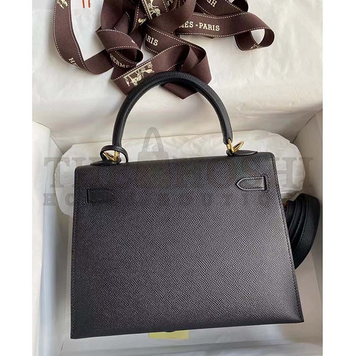 H**me5 Women Kelly Sellier 32 Bag in Togo Leather with Gold Hardware-Black Master Quality