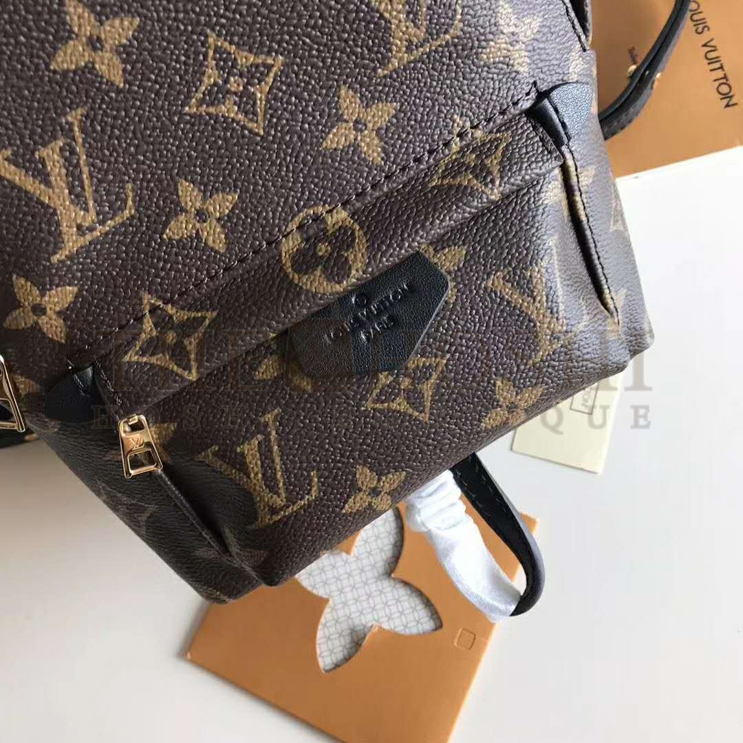 L0vis Vvtt0n LV Unisex Palm Springs Backpack Mini in Monogram Coated Canvas-Brown Master Quality