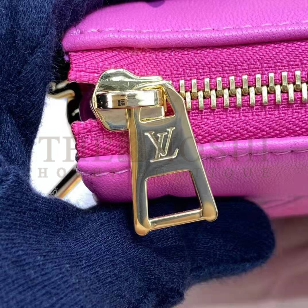 L0vis Vvtt0n LV Women Cruissin PM Handbag Pink Purple Monogram Embossed Puffy Lambskin Master Quality