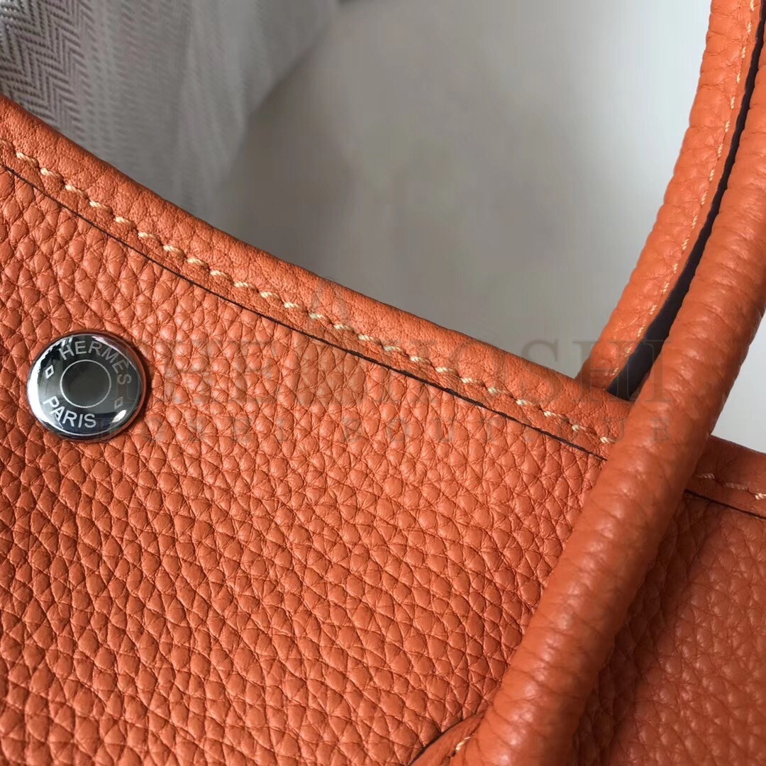H**me5 Garden Party 30 Bag In Orange Clemence Leather Master Quality