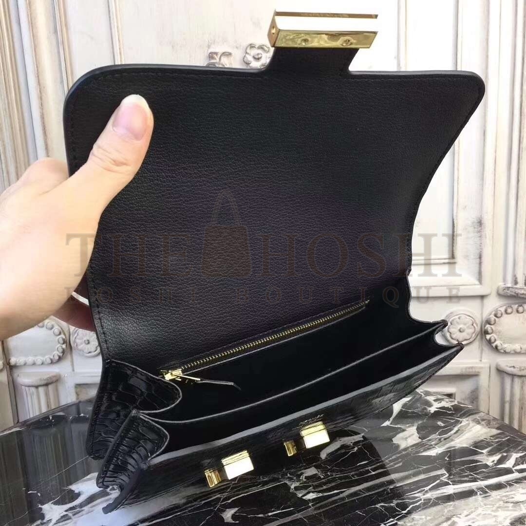 H**me5 Black Constance MM 24cm Crocodile Bag Master Quality
