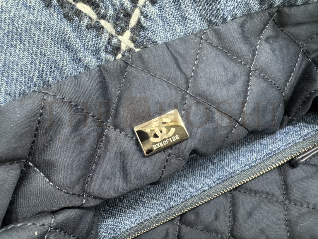 Ch**el Women CC 22 Handbag Stitched Denim Silver Metal Blue 20cm and 36cm Master Quality