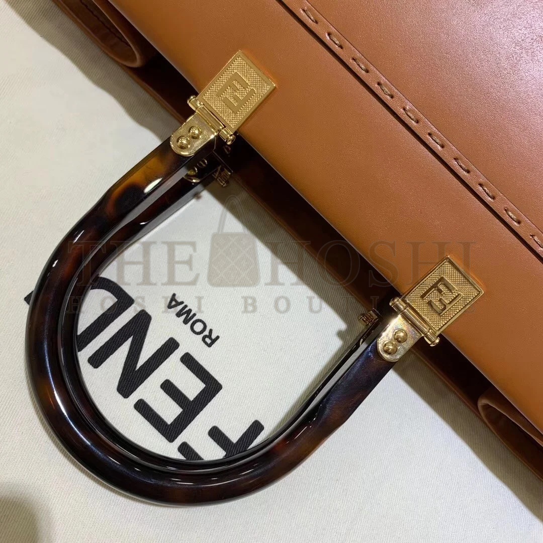 F**di Sunshine Large Tote Bag In Brown Calfskin Master Quality