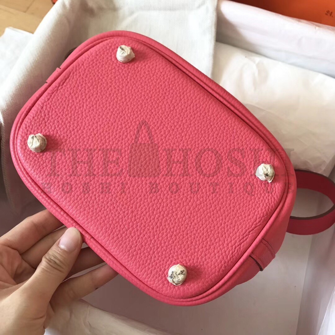 H**me5 Rose Lipstick Picotin Lock MM 22cm Handmade Bag Master Quality