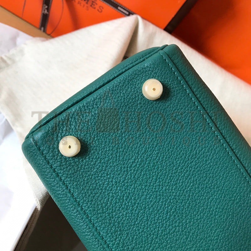 H**me5 Kelly Retourne 28 Handmade Bag In Malachite Clemence Leather Master Quality