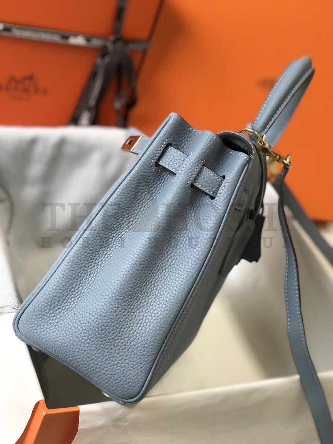 H**me5 Blue Lin Clemence Kelly 28cm Bag Master Quality