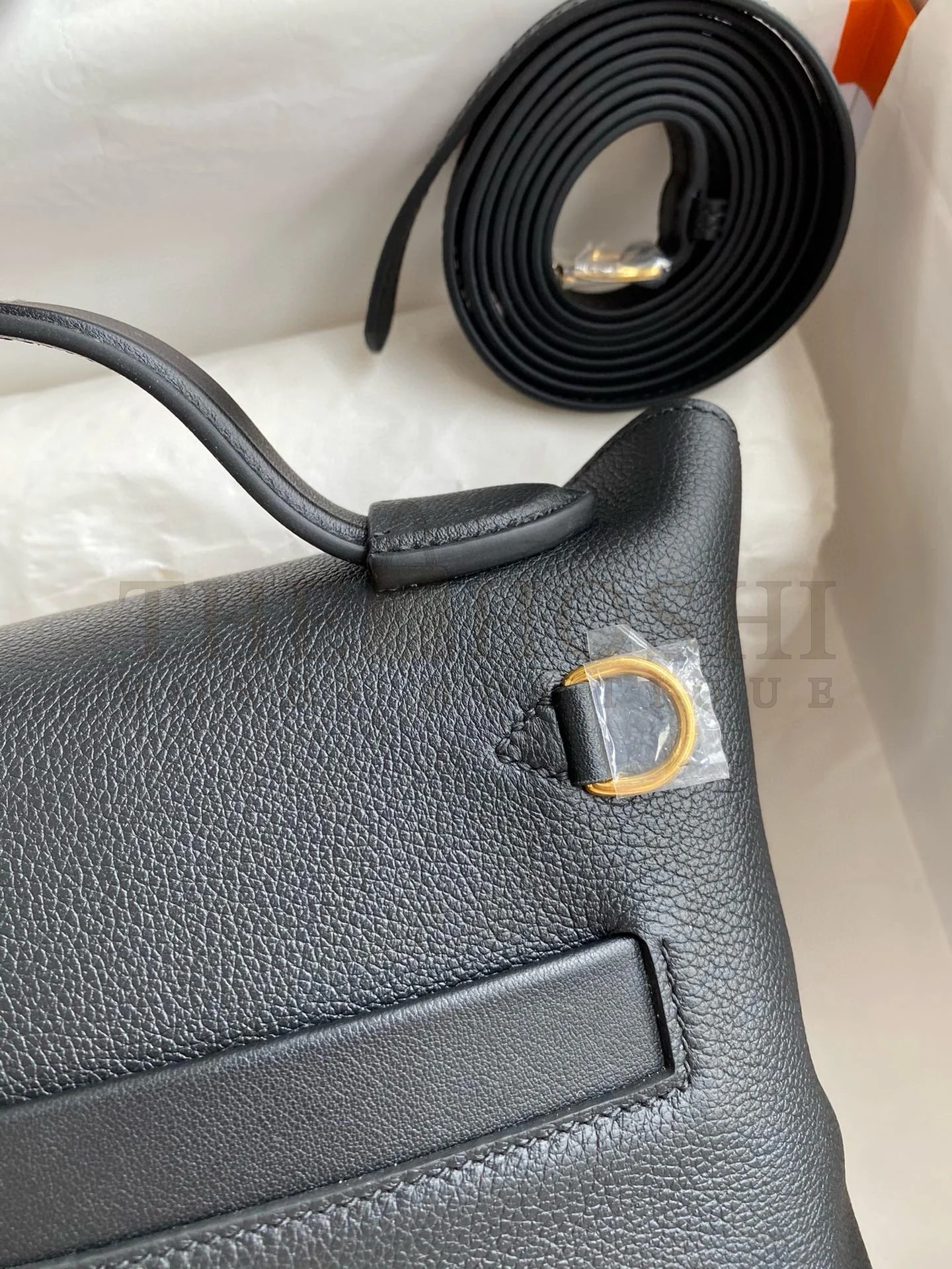 H**me5 24/24 Mini 21 Handmade Bag in Black Evercolor Leather Master Quality