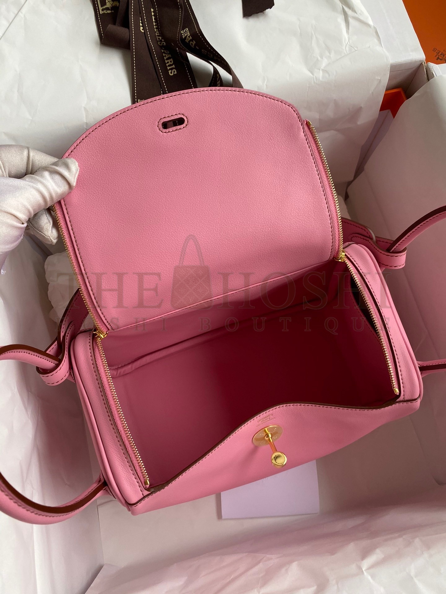 H**me5 Lindy 26 Handmade Bag In Rose Confetti Swift Calfskin Master Quality