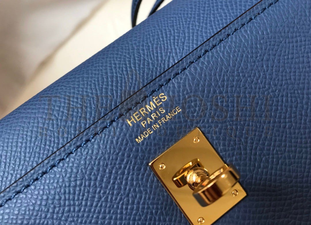 H**me5 Kelly 25cm Sellier Bag in Blue Agate Epsom Calfskin GHW Master Quality