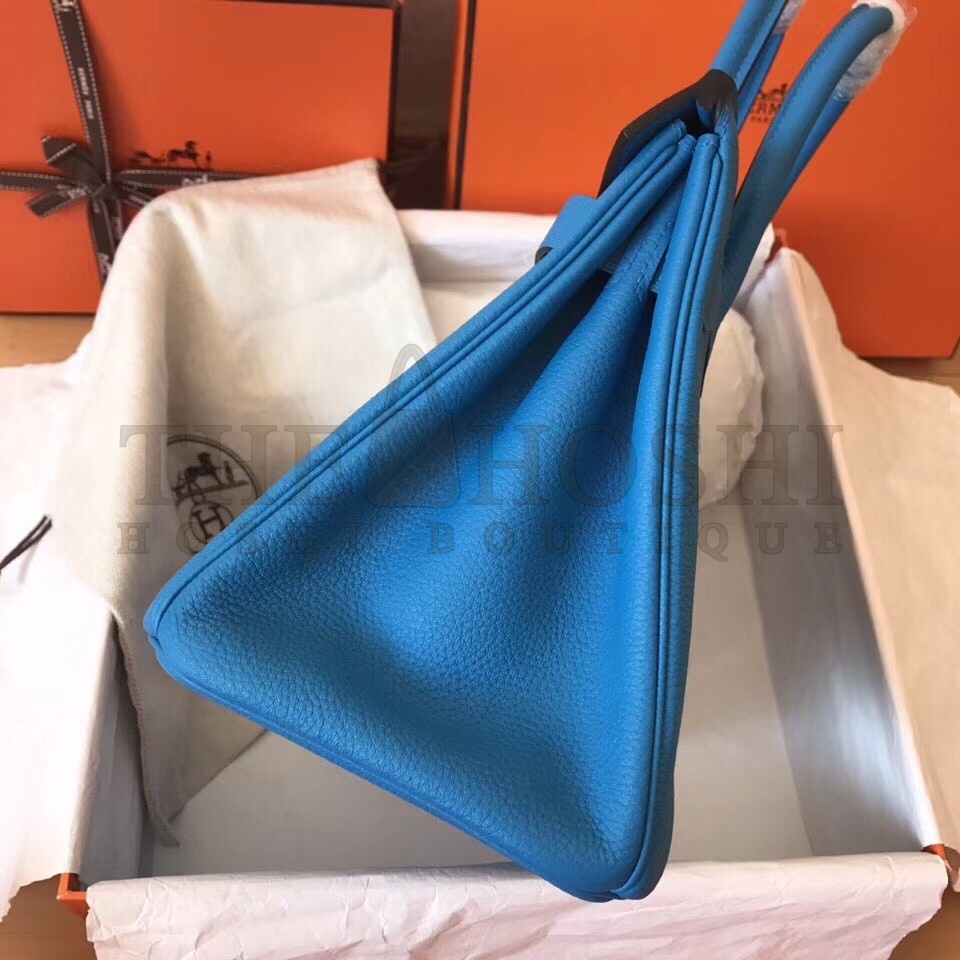 H**me5 Blue Zanzibar Birkin 30cm Clemence Handmade Bag Master Quality