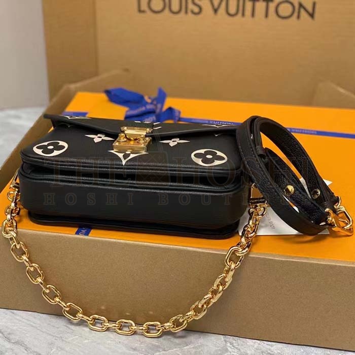 L0vis Vvtt0n LV Women Pochette Metis East West Bag Black Beige Grained Cowhide Leather Master Quality