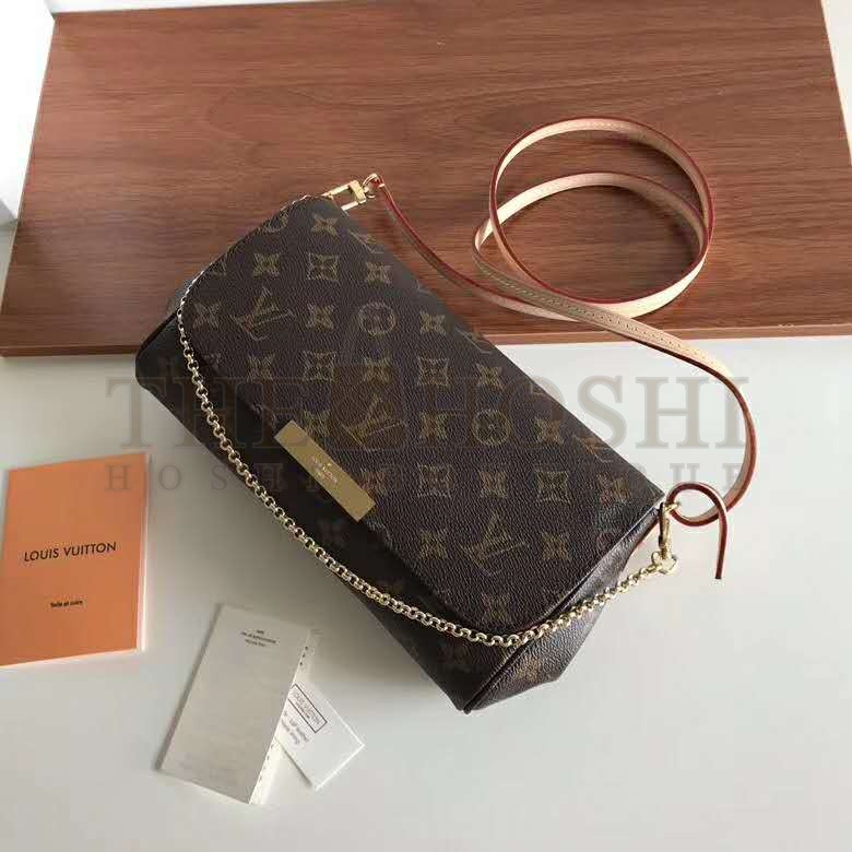L0vis Vvtt0n LV Women Favorite MM Clutch in Monogram Coated Canvas-Brown Master Quality