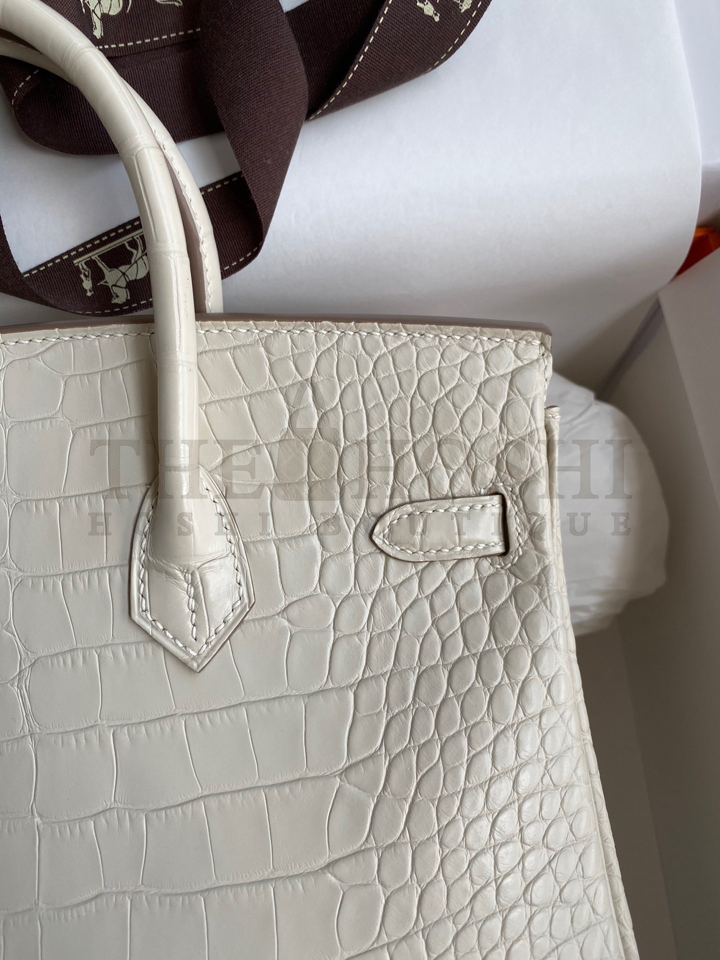 H**me5 Birkin 25 Retourne Handmade Bag In Beton Matte Alligator Leather Master Quality