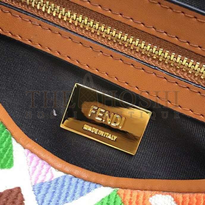 F**di Women Iconic Baguette Medium Size FF Beige Canvas Bag Master Quality