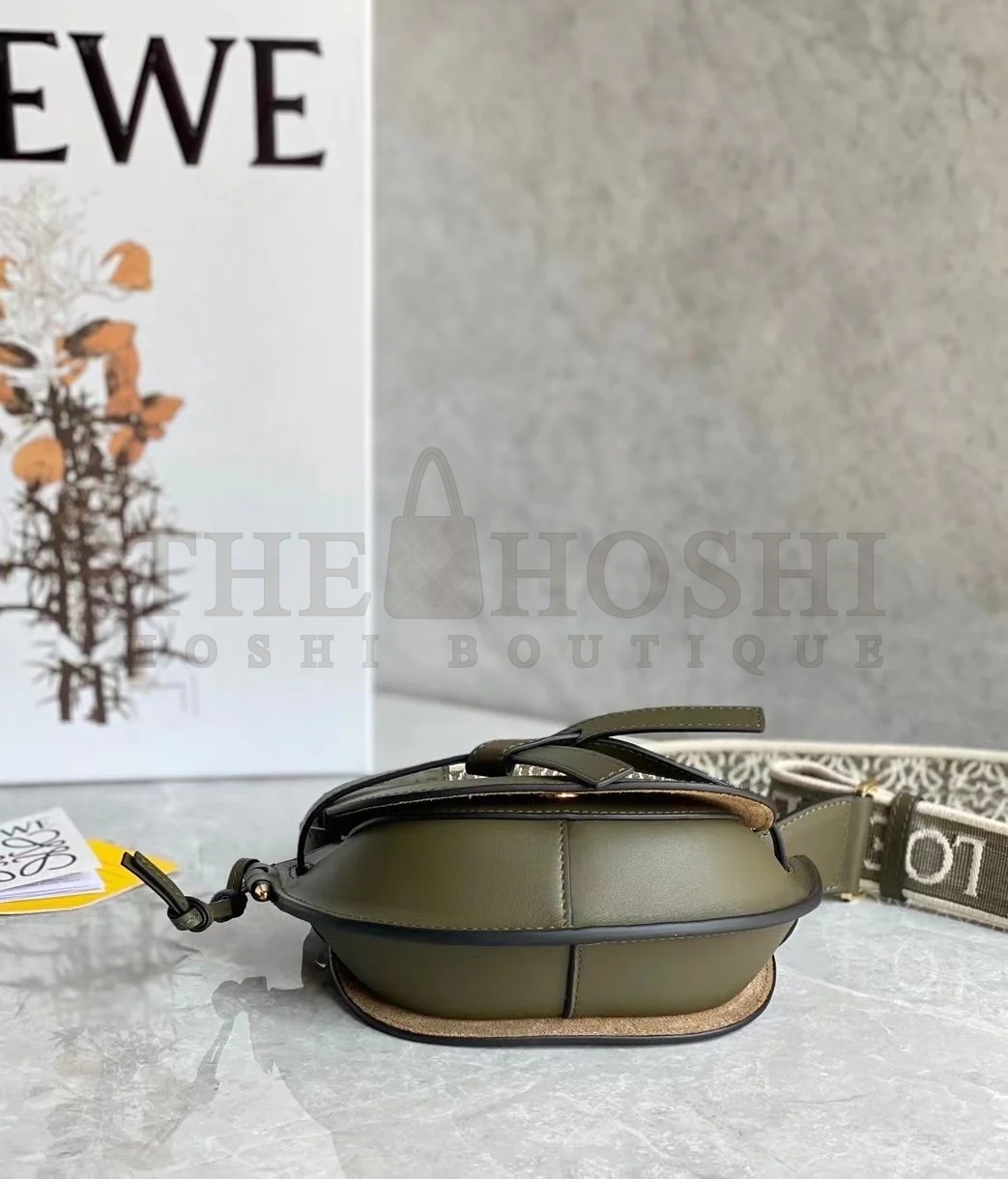 L0ew* Gate Dual Mini Bag In Autumn Green Calfskin Master Quality