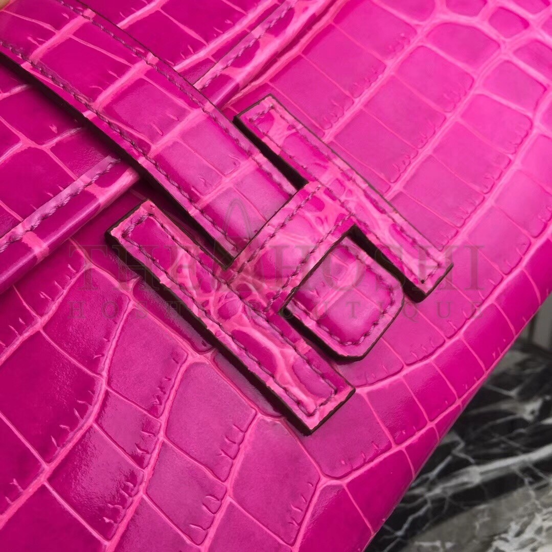 H**me5 Jige Elan 29 Clutch In Rose Red Crocodile Leather Master Quality