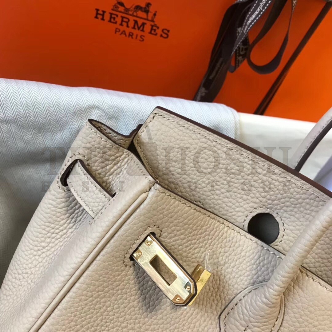 H**me5 Birkin 25cm Bag In Argile Clemence Leather Master Quality