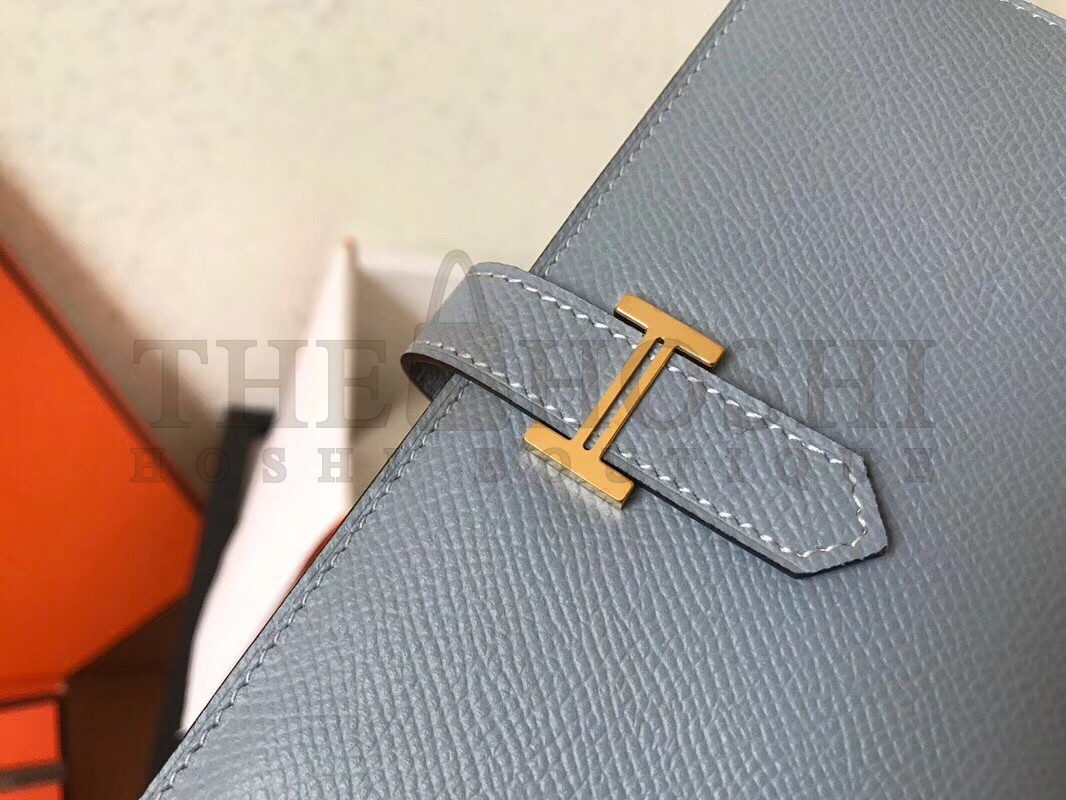 H**me5 Blue Lin Epsom Bearn Gusset Wallet Master Quality