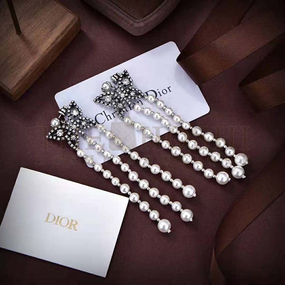 D10r Women Papillon De Nuit Earrings Antique Silver-Finish Metal Master Quality