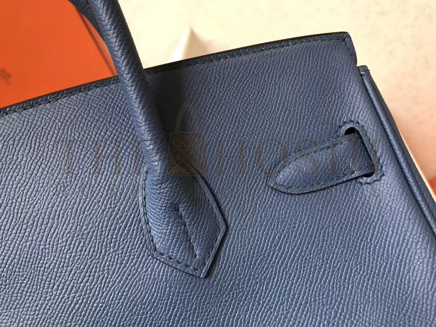 H**me5 Blue Jean Birkin 30cm Epsom Handmade Bag Master Quality
