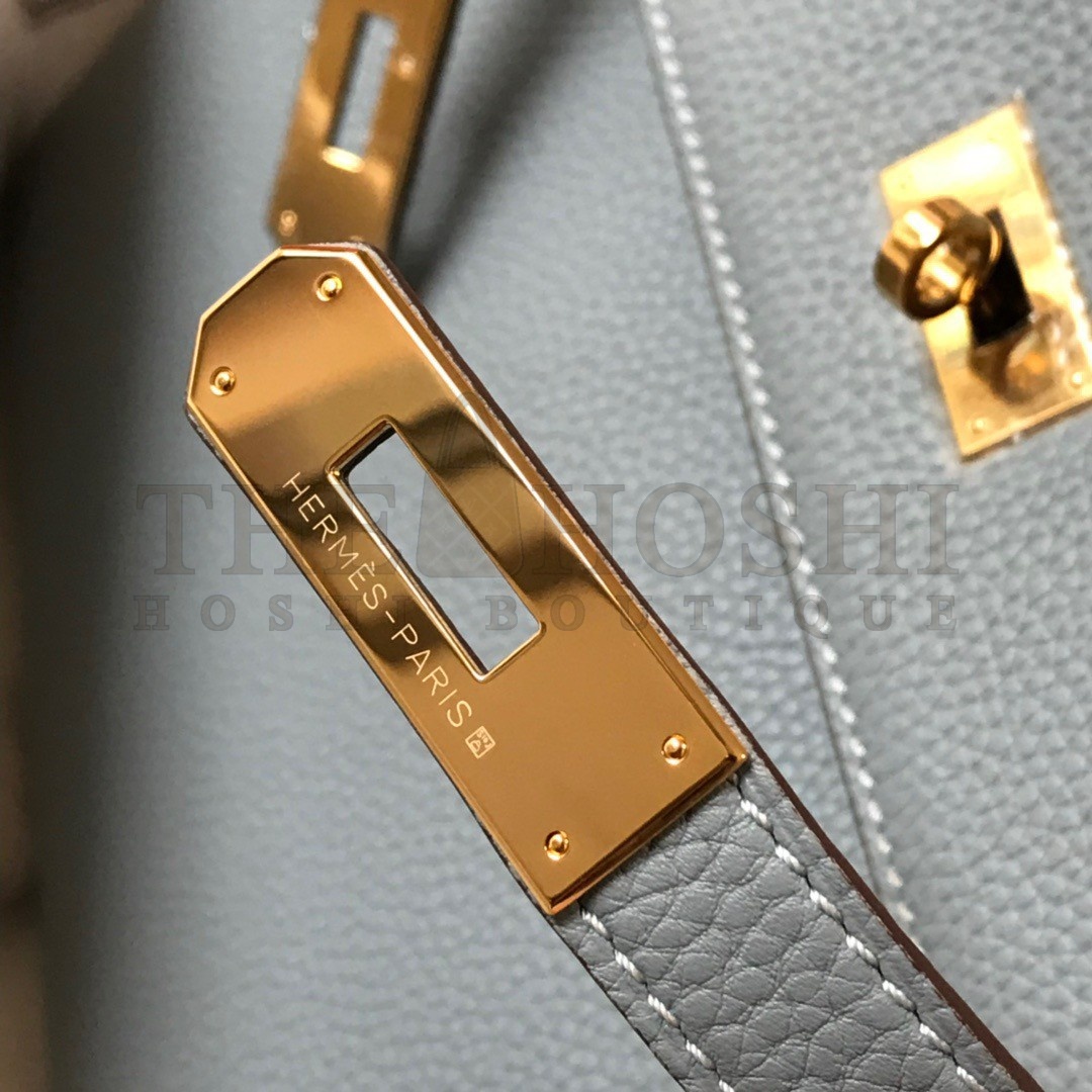 H**me5 Kelly 32cm Retourne Bag in Blue Lin Clemence Leather GHW Master Quality