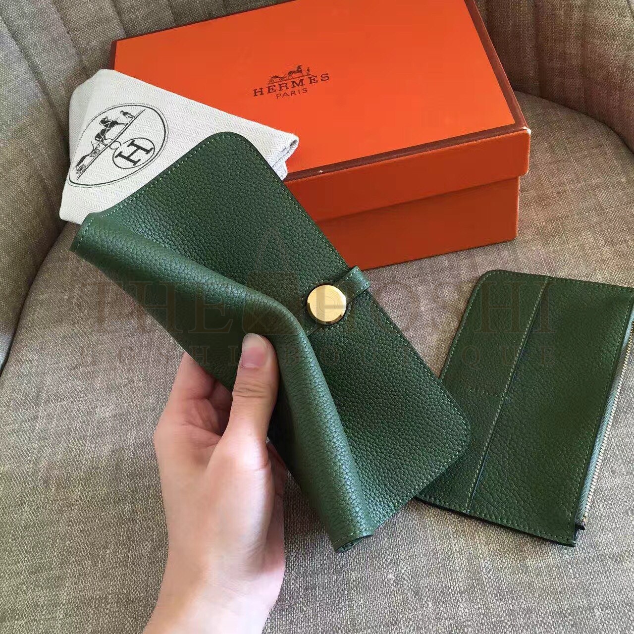 H**me5 Dark Green Dogon Duo Combined Wallet Master Quality
