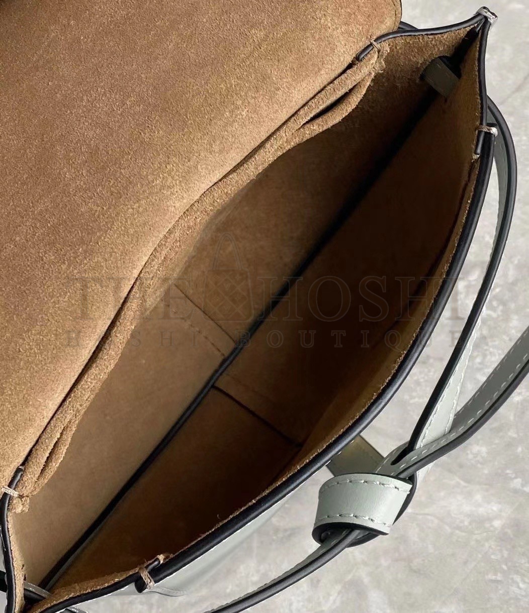 L0ew* Mini Gate Dual Bag In Ash Grey Calfskin Master Quality