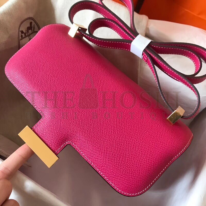 H**me5 Epsom Constance 24cm Rose Red Handmade Bag Master Quality
