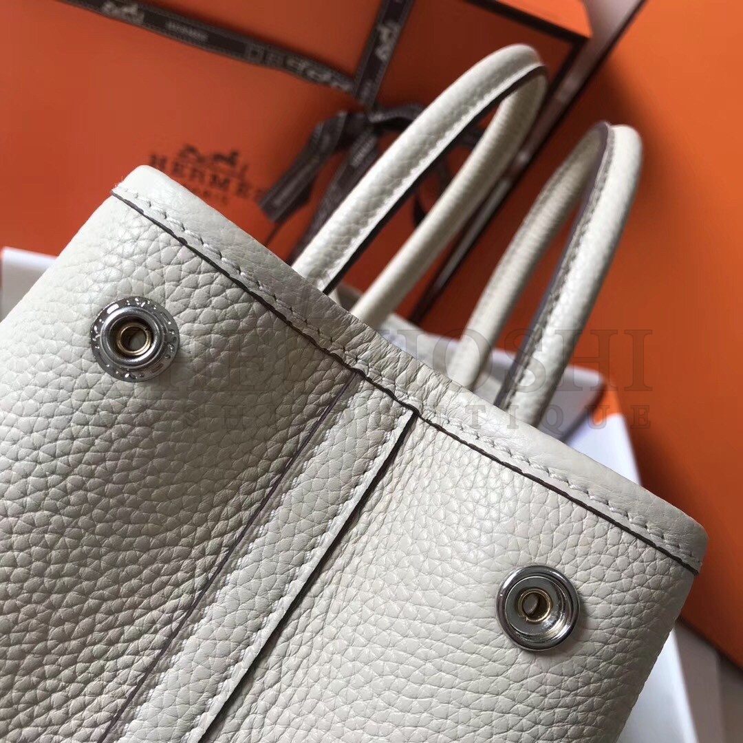 H**me5 Garden Party 30 Bag In White Clemence Leather Master Quality