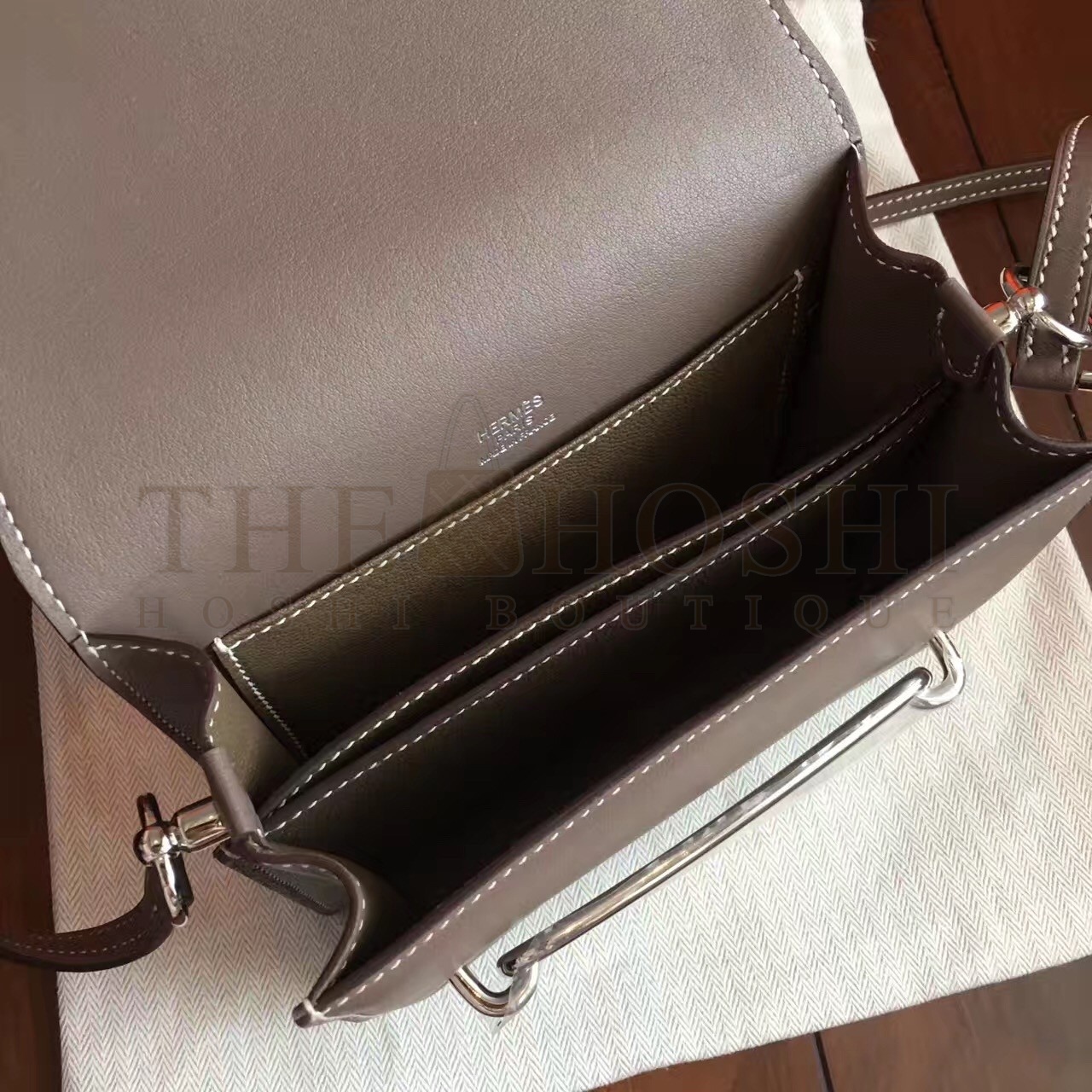 H**me5 Mini Sac Roulis Bag In Etoupe Swift Leather Master Quality