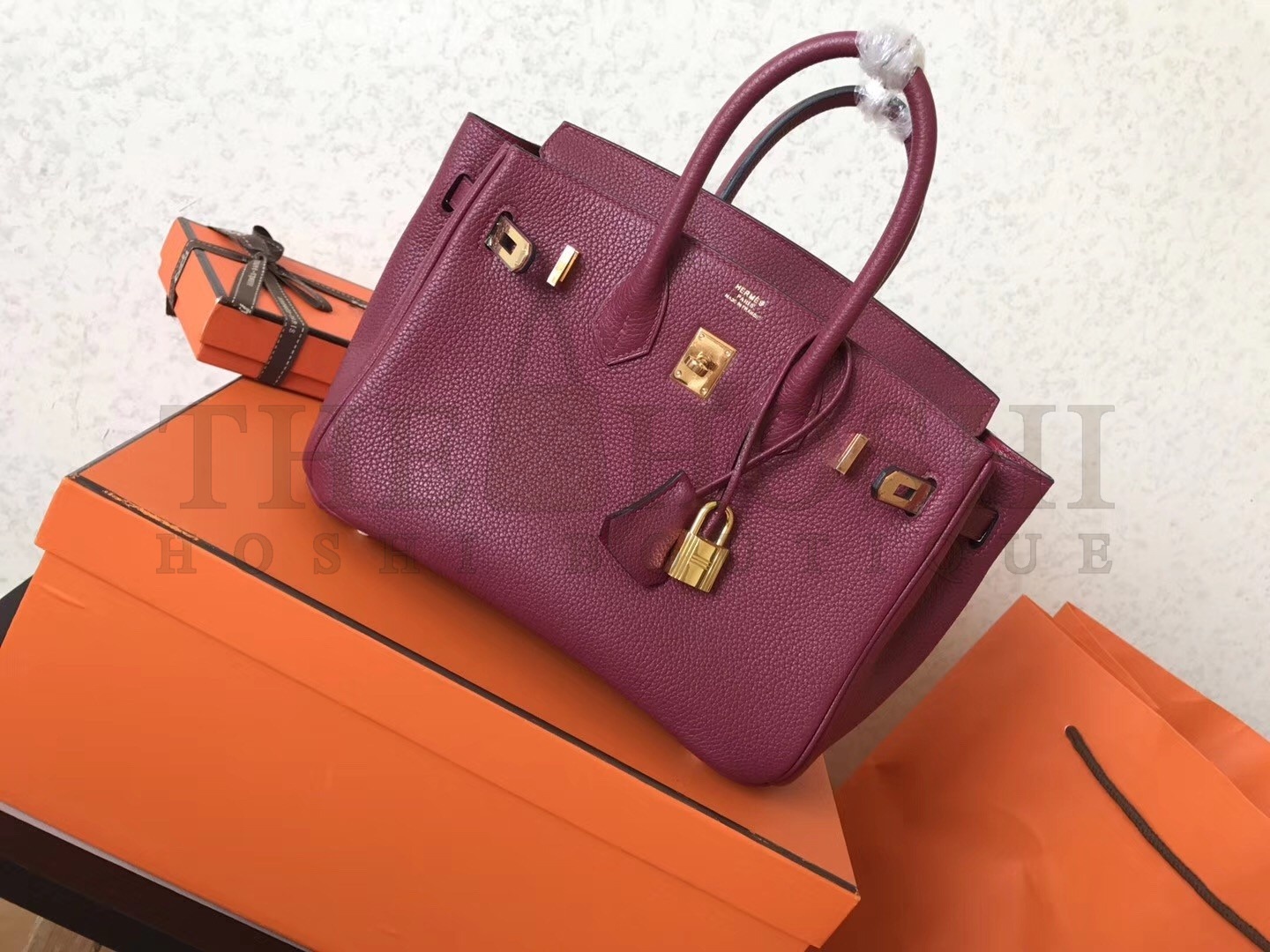 H**me5 Ruby Birkin 25cm Clemence Handmade Bag Master Quality